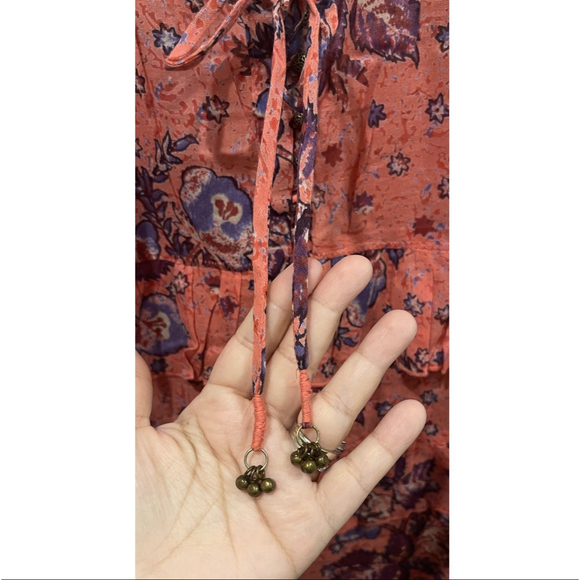 FREE PEOPLE Sunrise Nightie Coral Boho Mini Dress - Picture 10 of 11